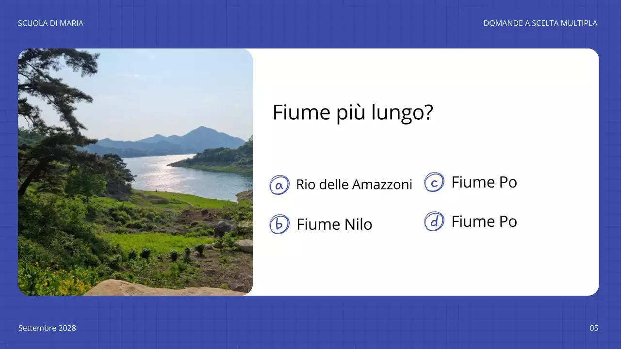 annuncio del quiz ludico blu