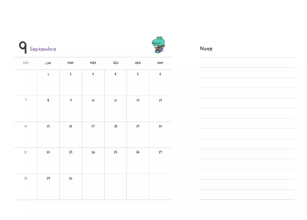 Un calendrier avec un concept d'illustration Ago mignon