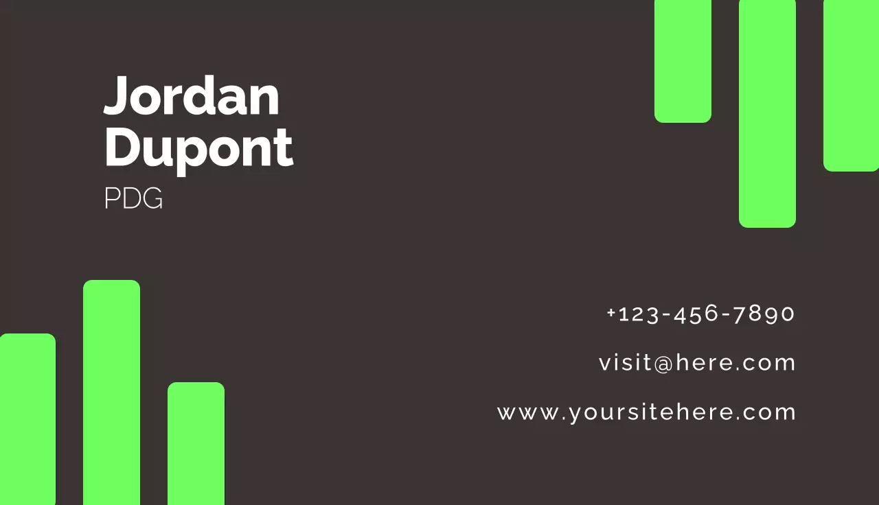 carte de visite moderne noire