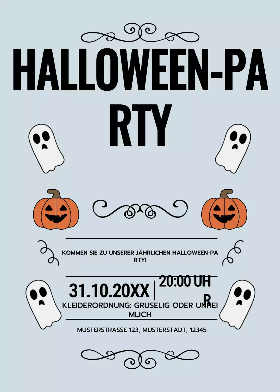 Graue Retro-Halloween-Einladung