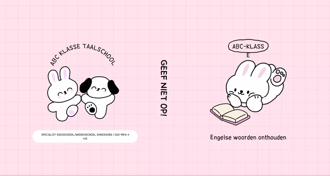 Roze gezellige schooladvertentie