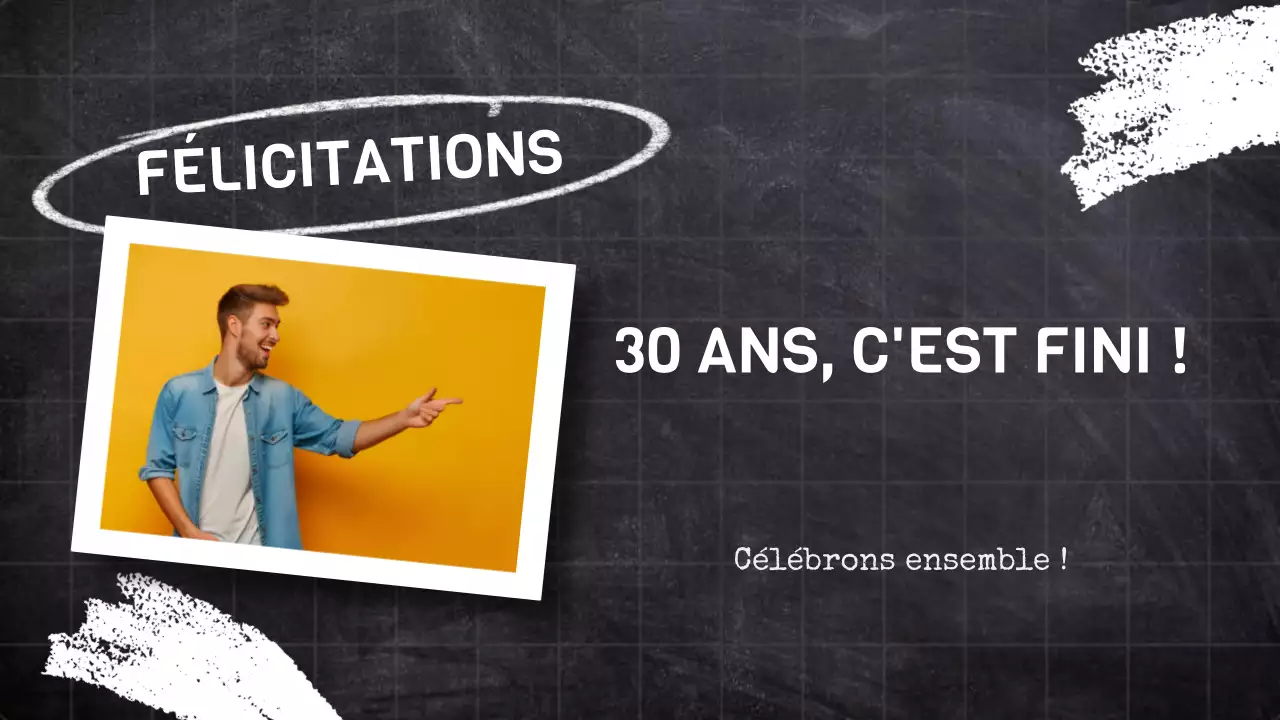 Présentation d'anniversaire tendance noire