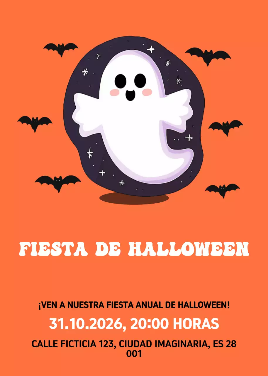 Invitación de Halloween retro naranja