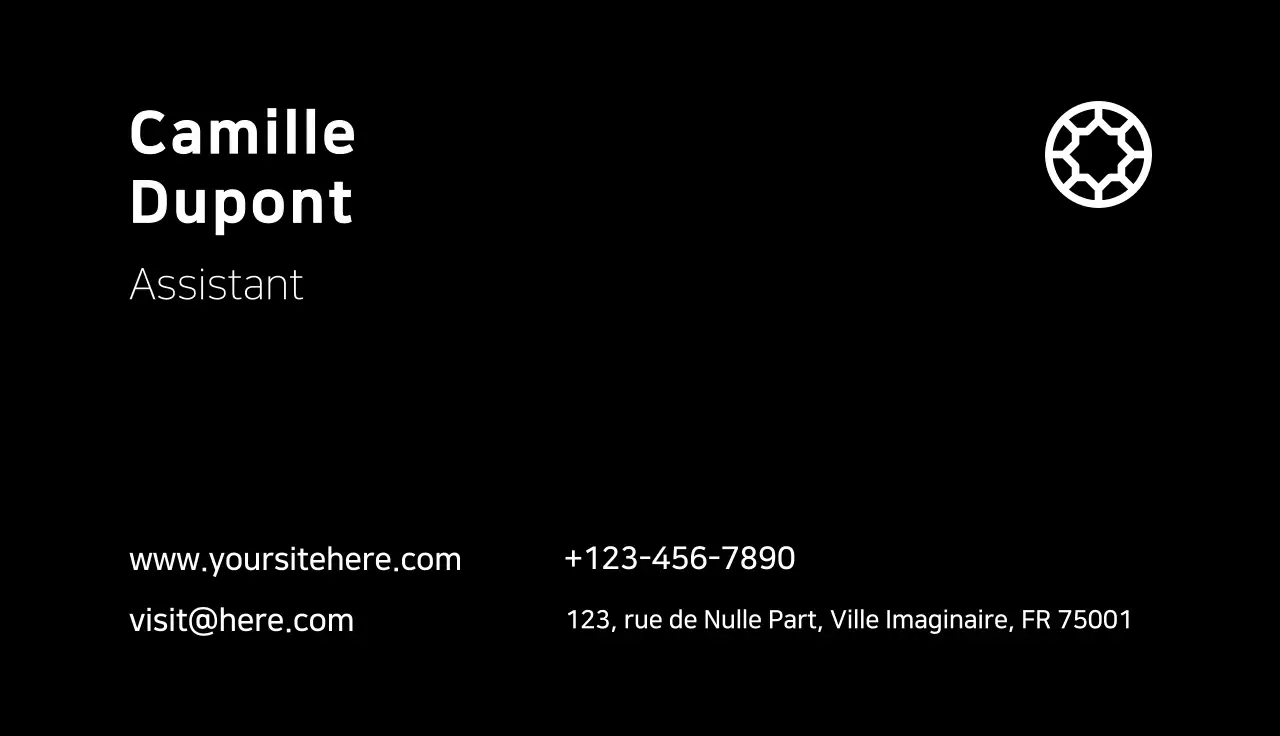 carte de visite minimaliste noire
