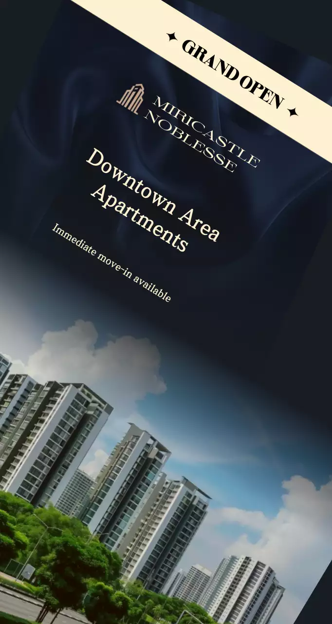 Iklan properti mewah berwarna hitam