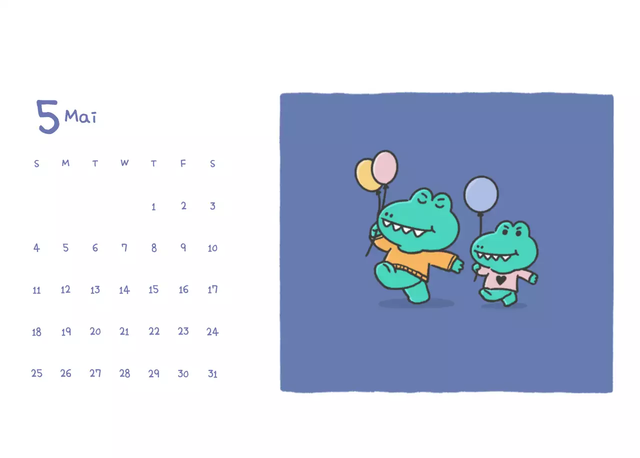 Un calendrier avec un concept d'illustration Ago mignon
