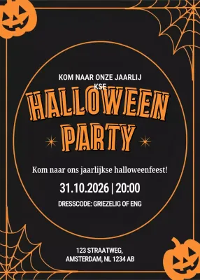 Oranje Retro Halloween Uitnodiging