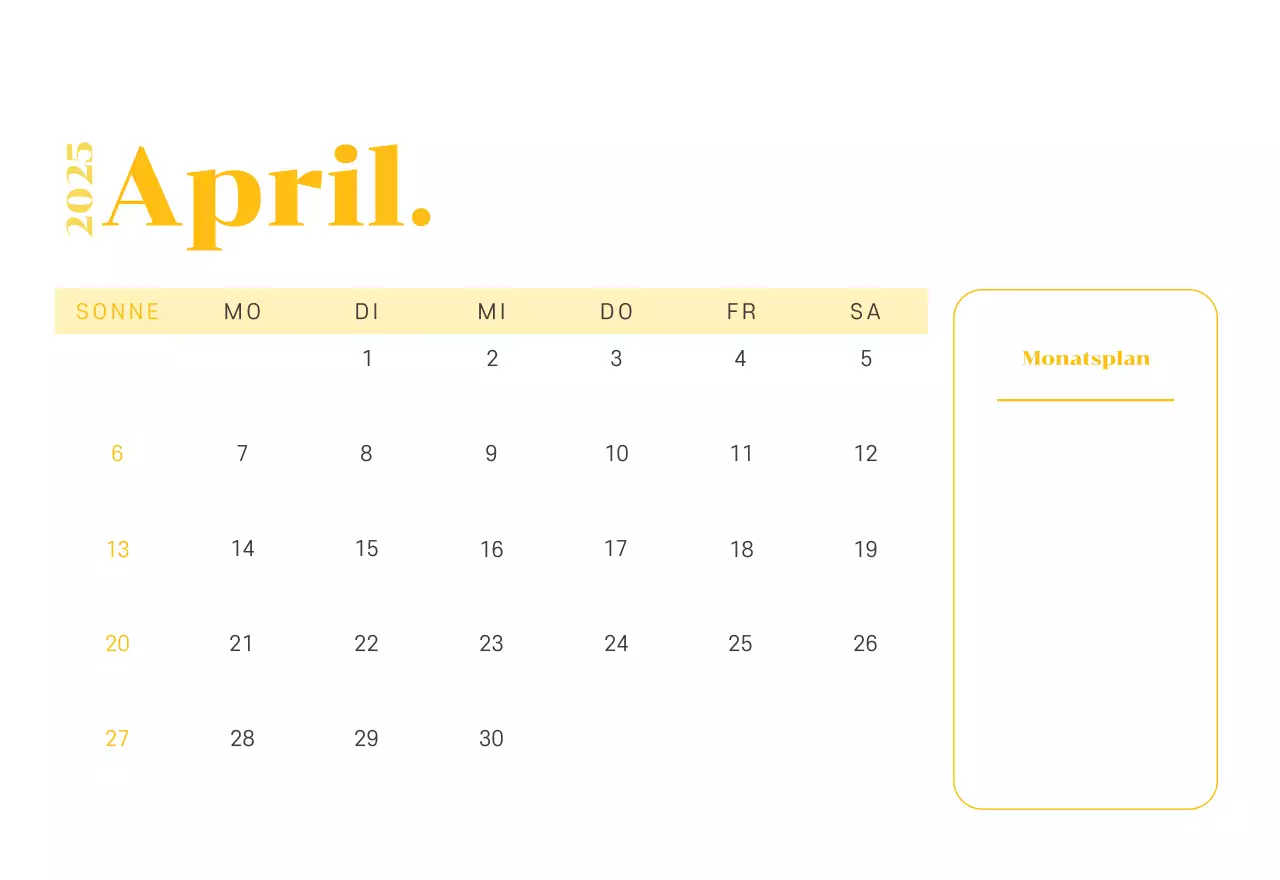 Kalender mit Jugendillustrationen auf gelb-grünem Hintergrund