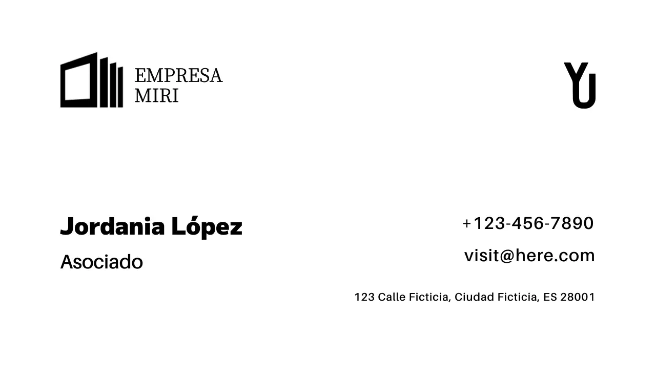 tarjeta de visita minimalista negra