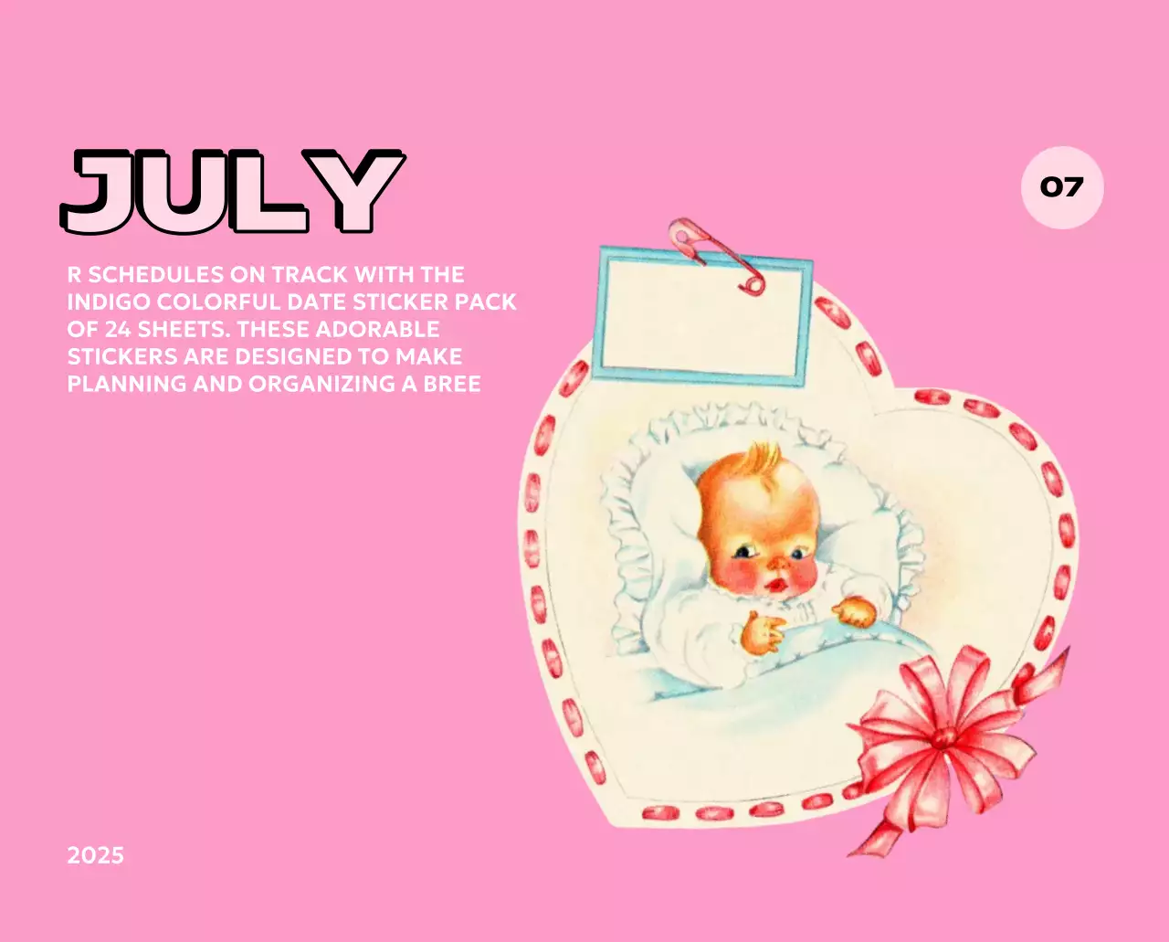 様々なレトロなイラストが描かれたカラフルなカレンダーカレンダー