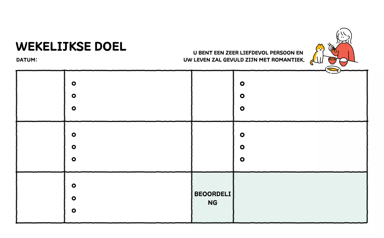 Geïllustreerde kalender met een mooie lijnstijl