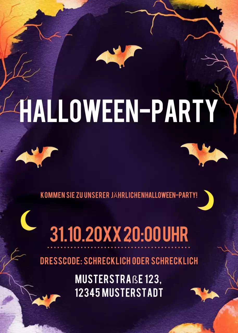 lila gruselige Halloween-Einladung
