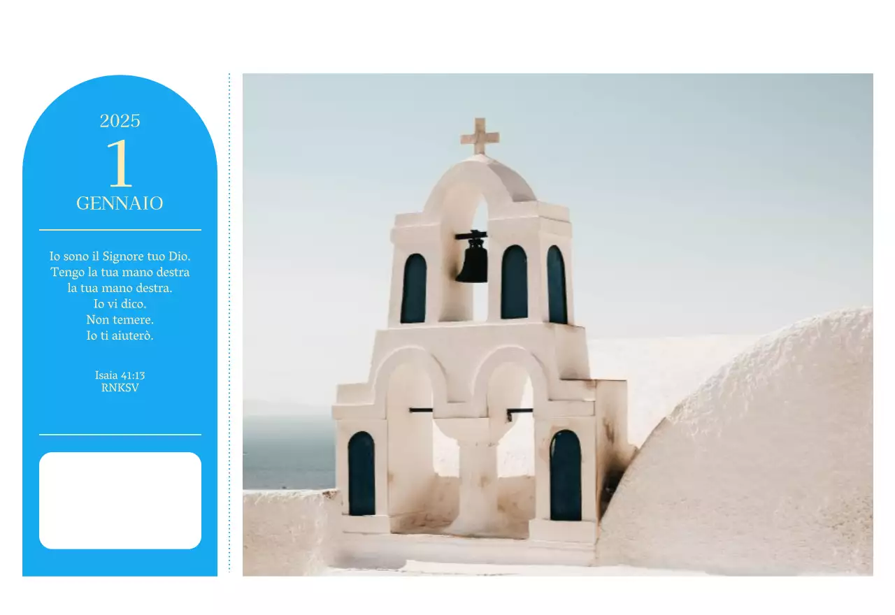 Calendario ecclesiastico blu di concezione moderna