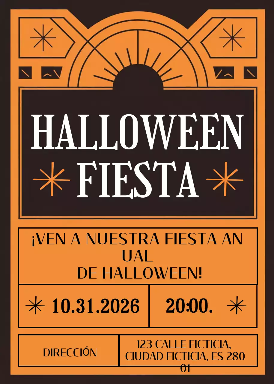 Invitación Vintage Halloween naranja