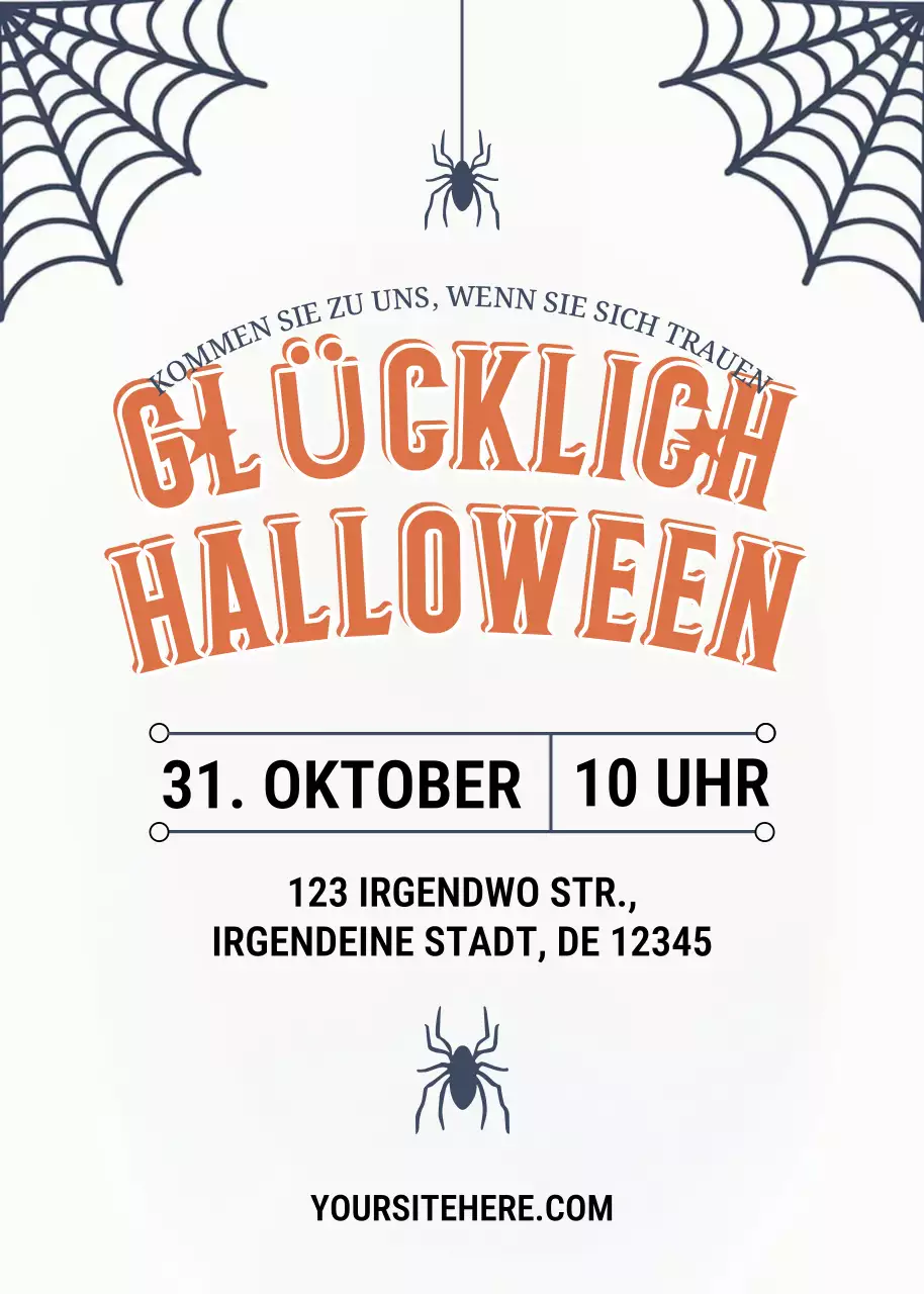 Orange Retro-Halloween-Einladung