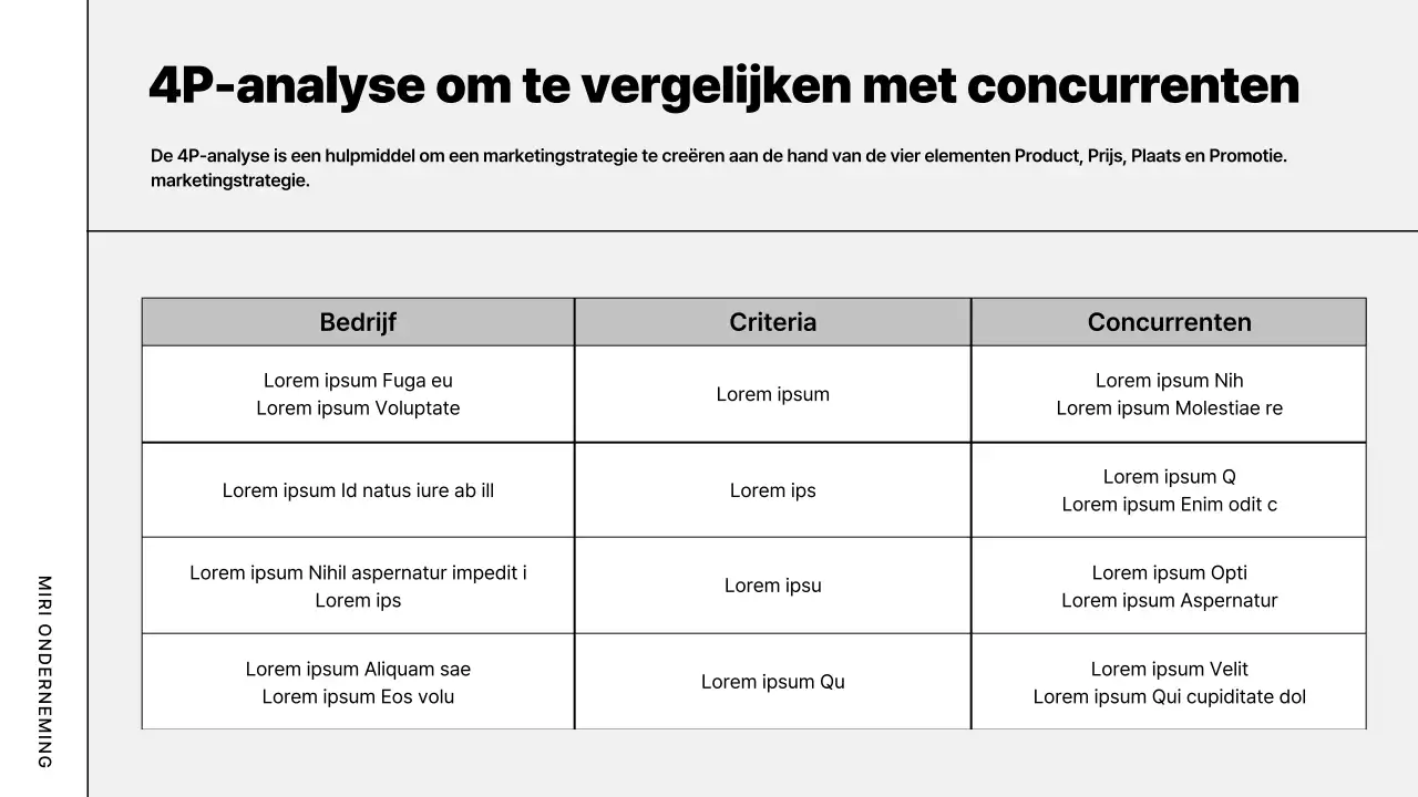 Grijs modern ondernemingsplan