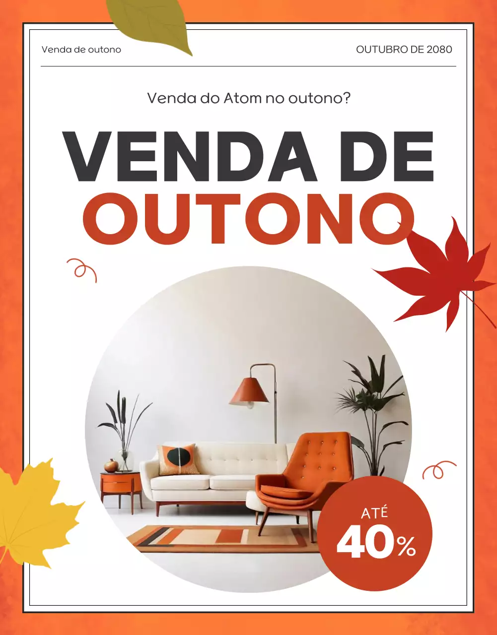 Promover uma oferta de desconto da Orange Modern
