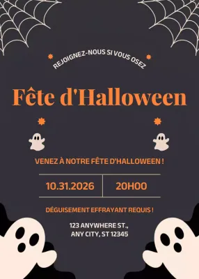Invitation rétro orange pour Halloween