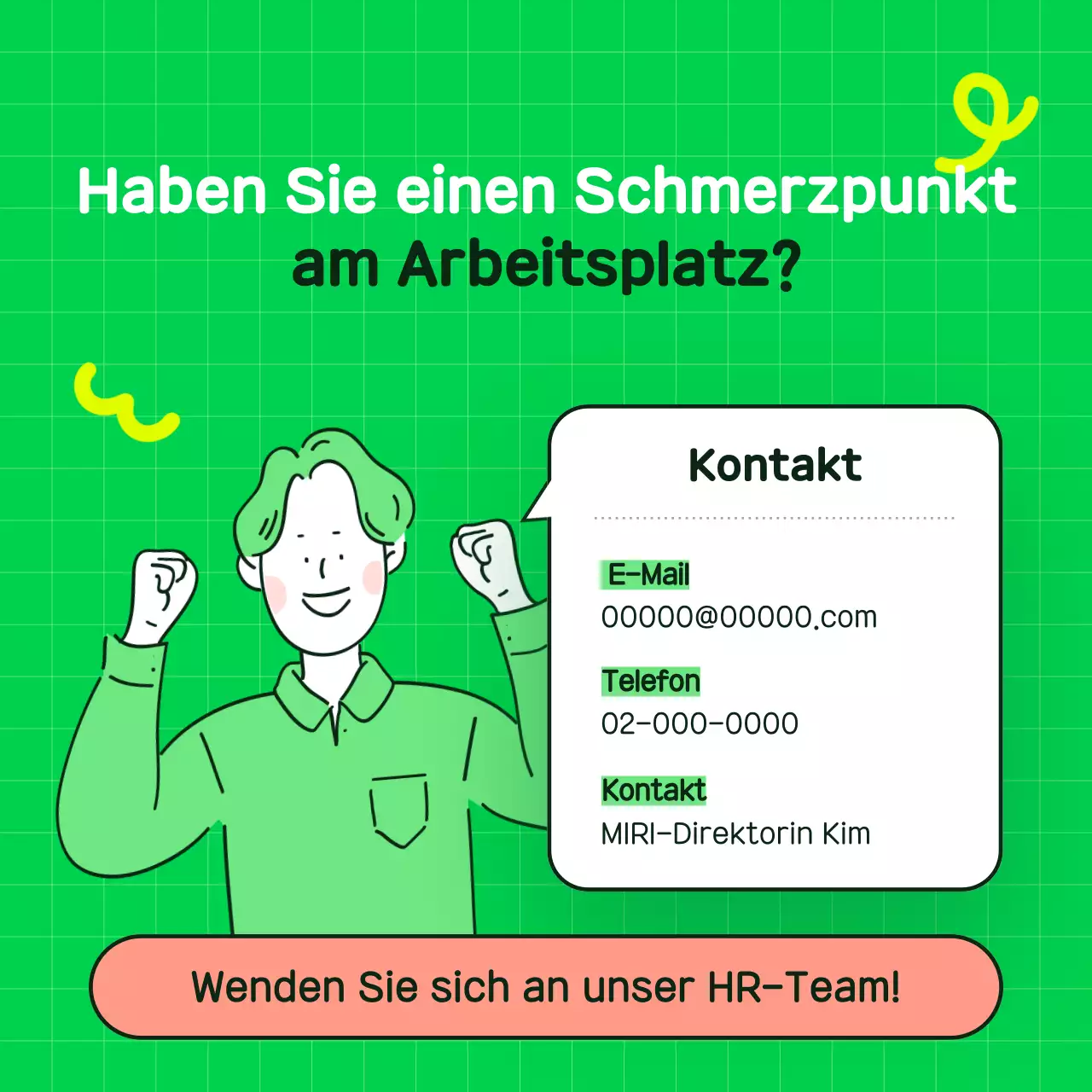 Grünes und einfaches Schulungsmaterial für Umgangsformen am Arbeitsplatz