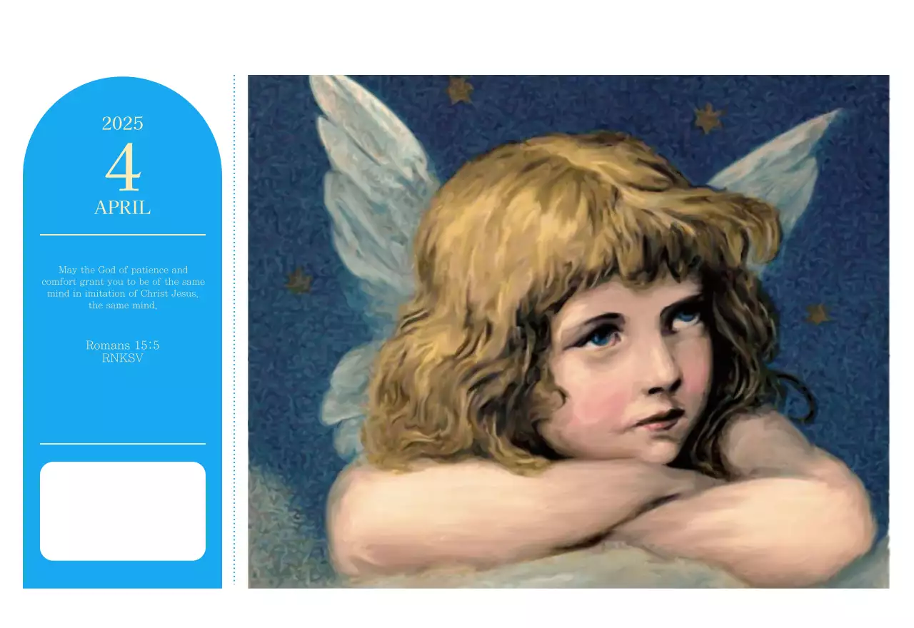 Kalender gereja berkonsep modern berwarna biru