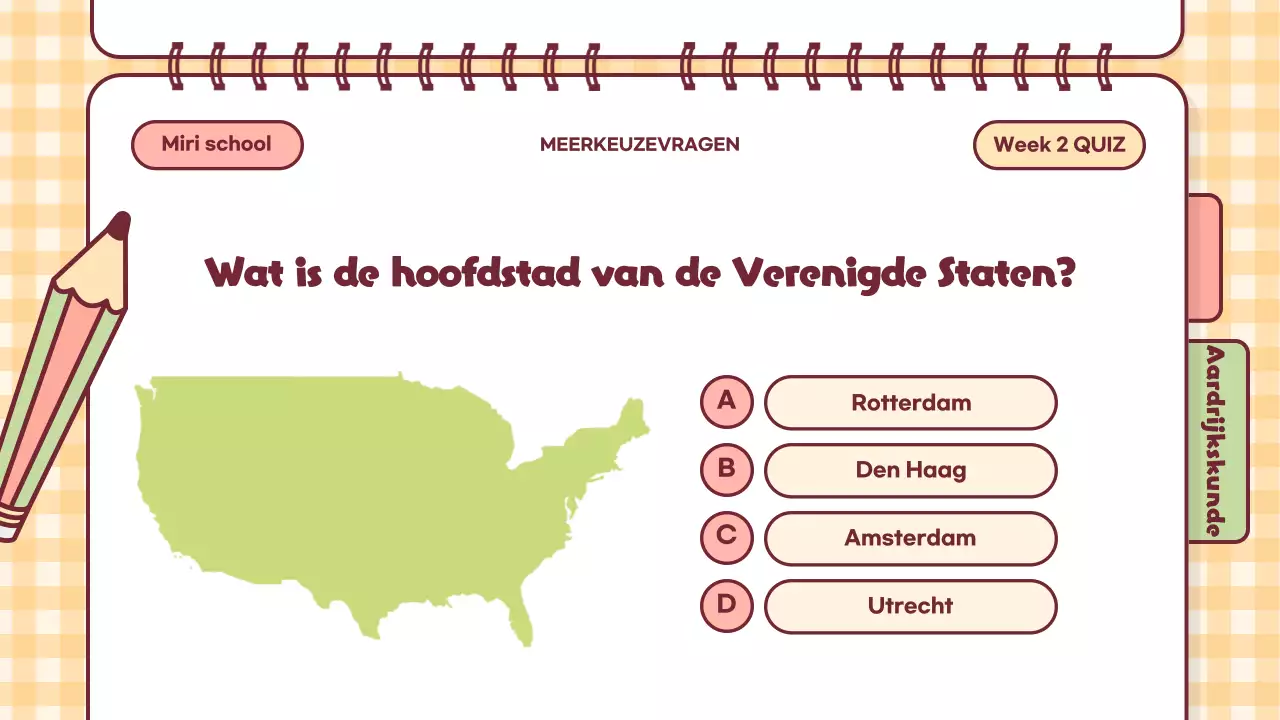 Roze Speelse Quiz Tijd Klas Presentatie