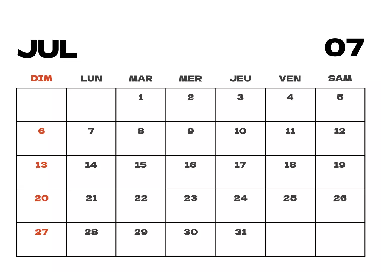 Calendrier de nettoyage des photos du ciel