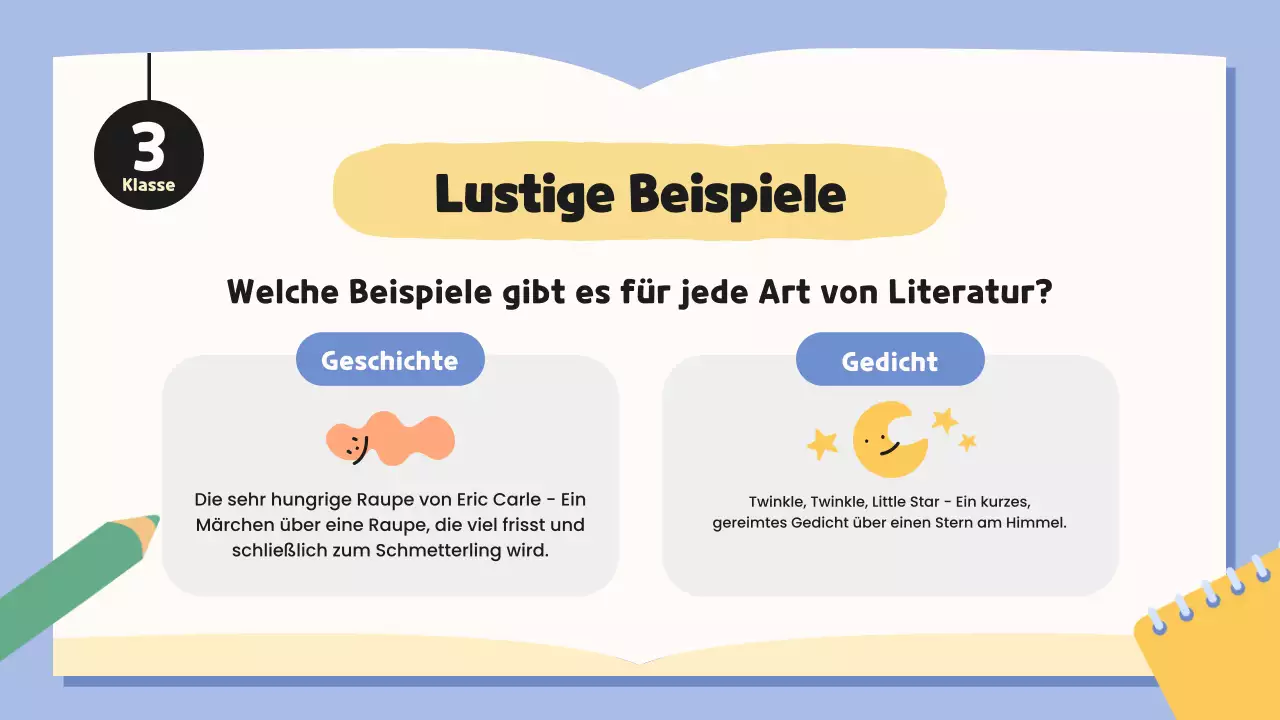 blaue skurrile Literaturklasse
