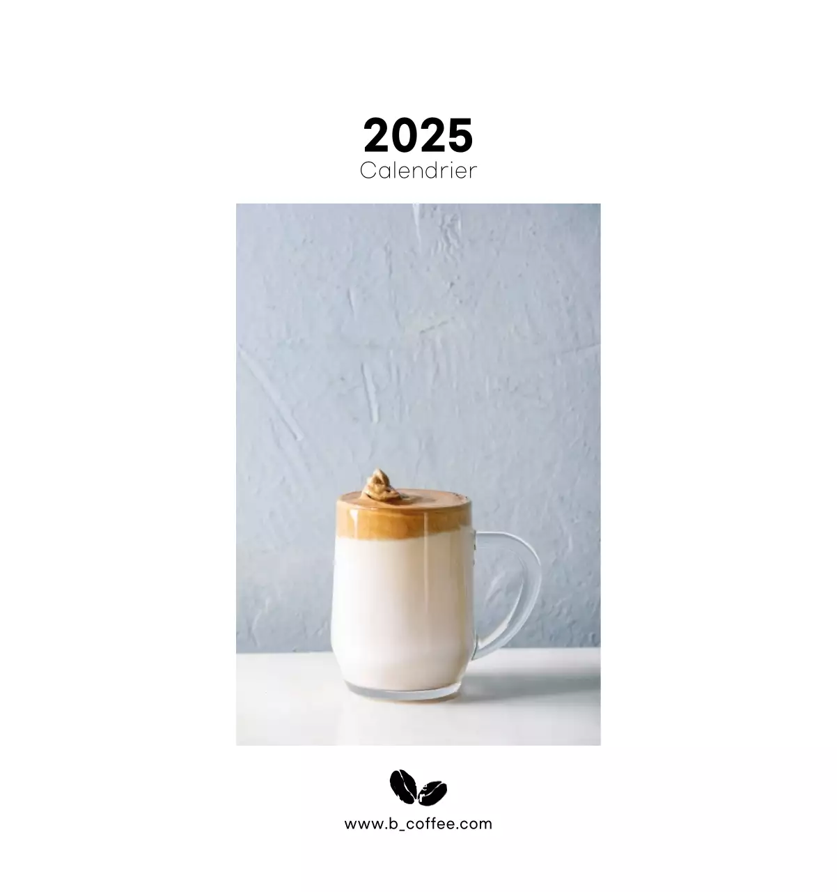 Calendrier minimaliste pour le café