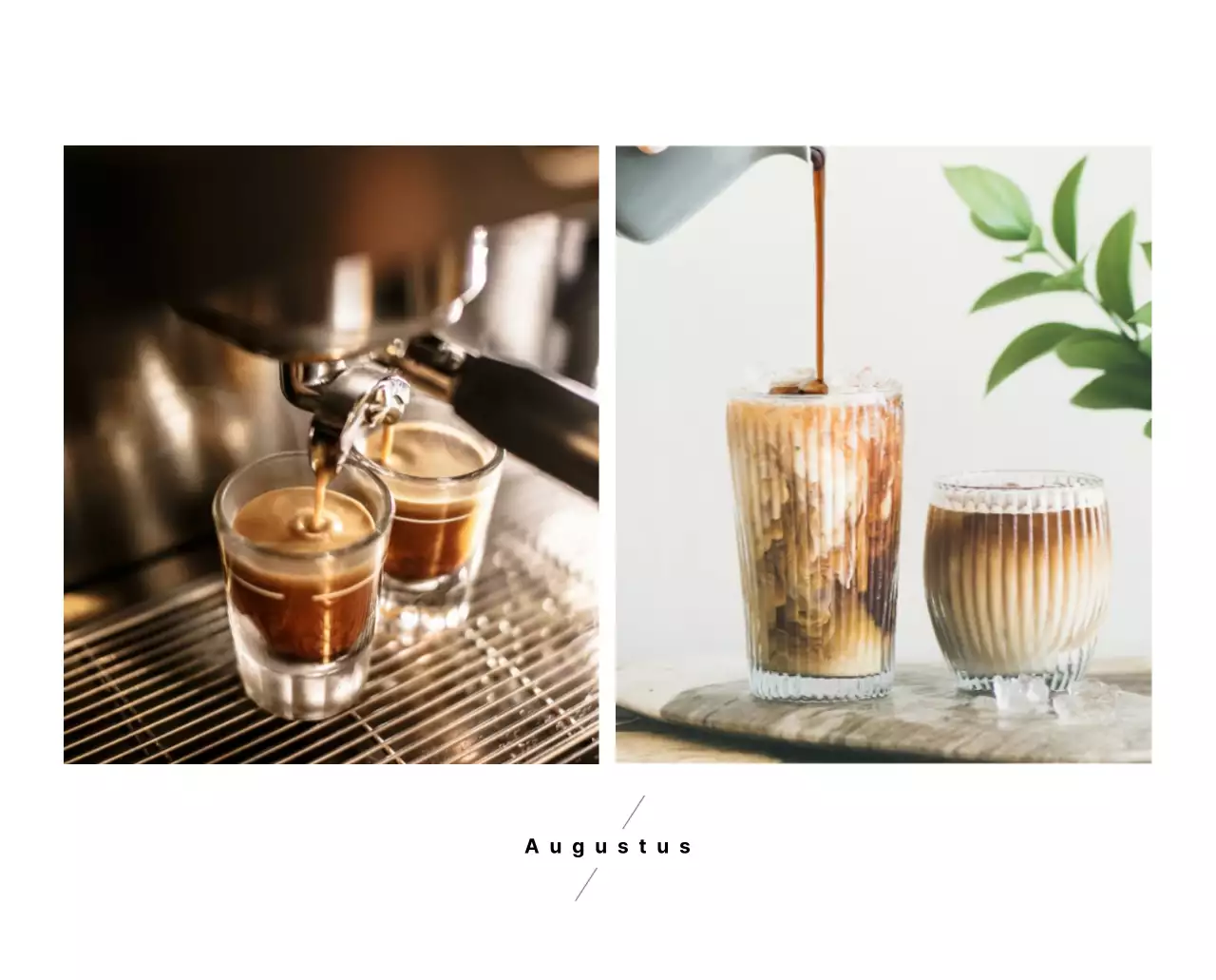 Eenvoudige bureaukalender met koffiefoto's voor cafés in witte tinten