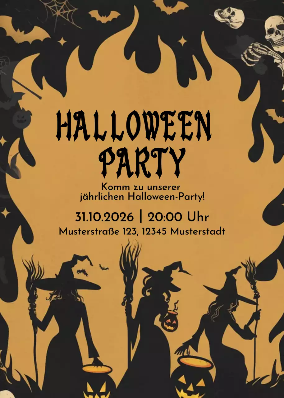 Orange Gothic Halloween-Einladung