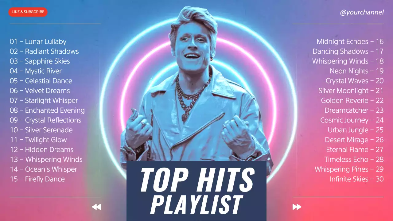 Neon Trendy Music Playlist YouTube Thumbnail
