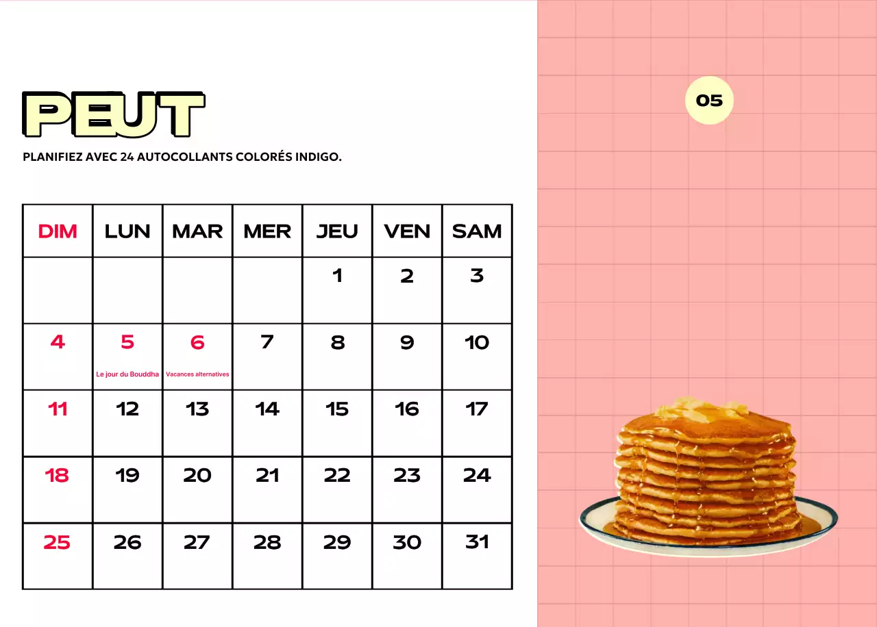 Calendriers colorés avec une variété d'illustrations rétro