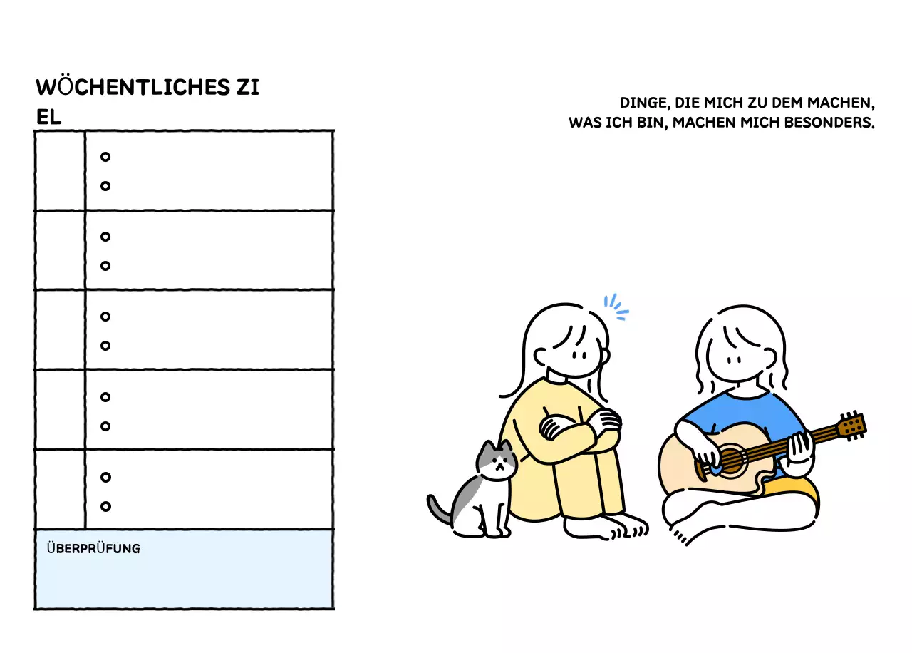 Illustrierter Kalender mit schönem Linienstil