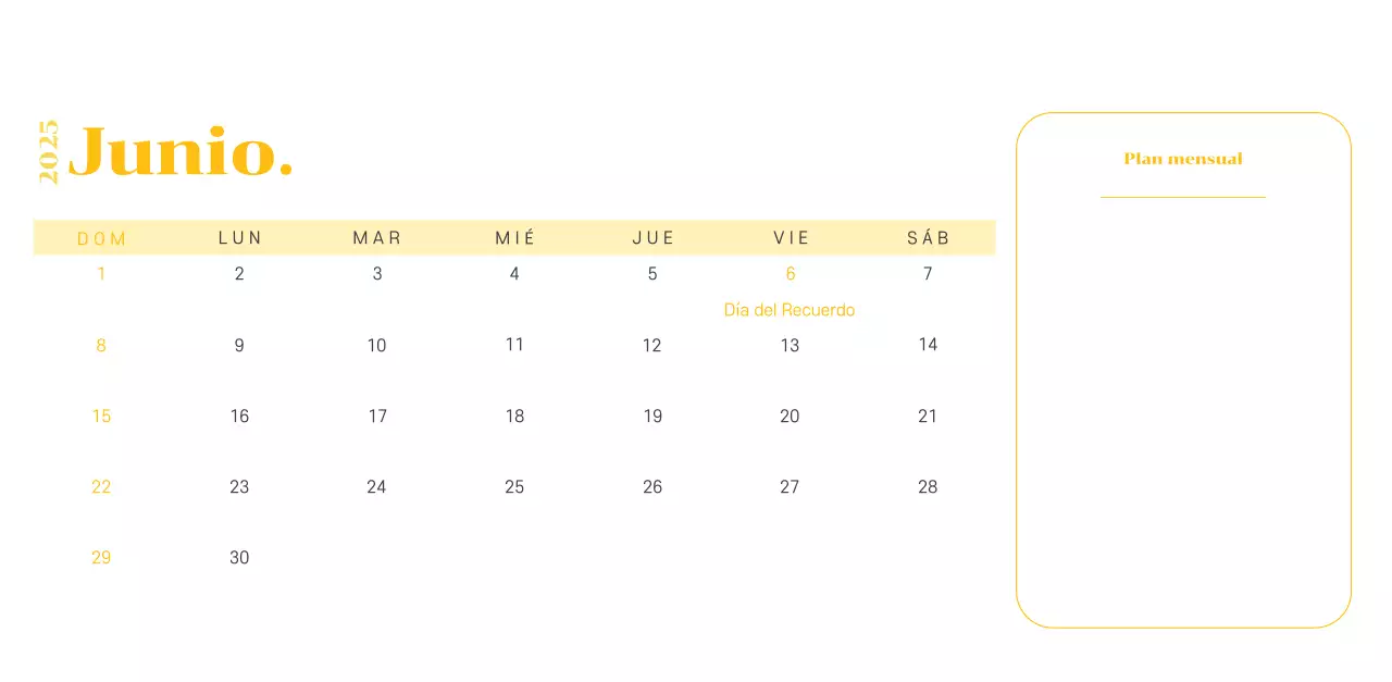 Calendario con ilustraciones juveniles sobre fondo amarillo verdoso
