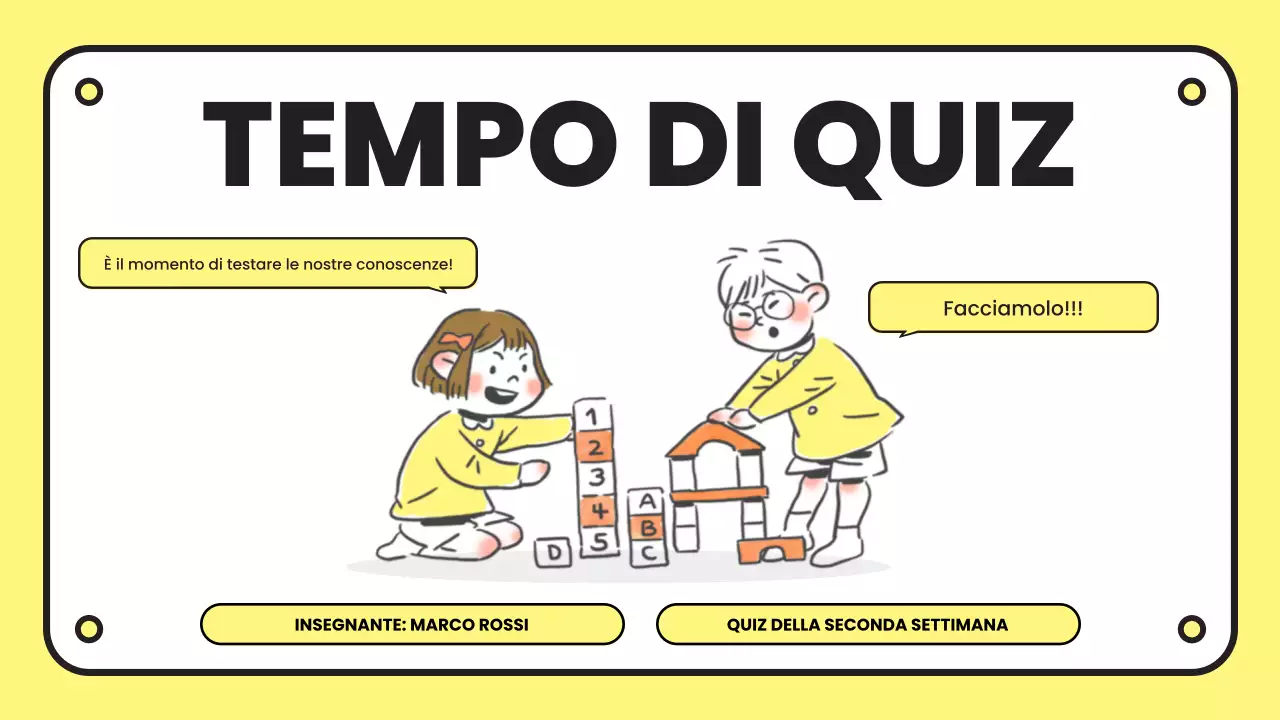 giallo semplice presentazione del quiz