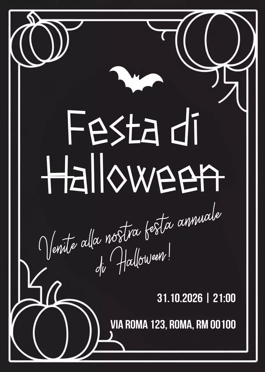 Invito di Halloween retrò nero