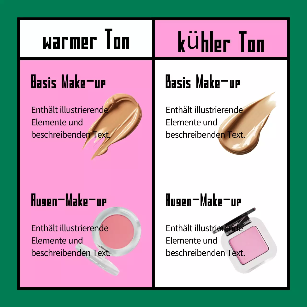 Werbung für rosa Kosmetik