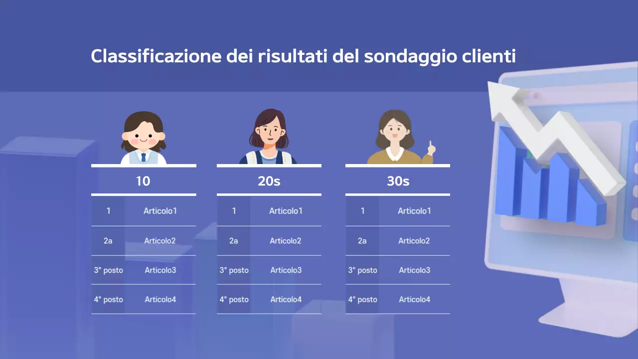 Una proposta di classifica trendy in bianco e blu