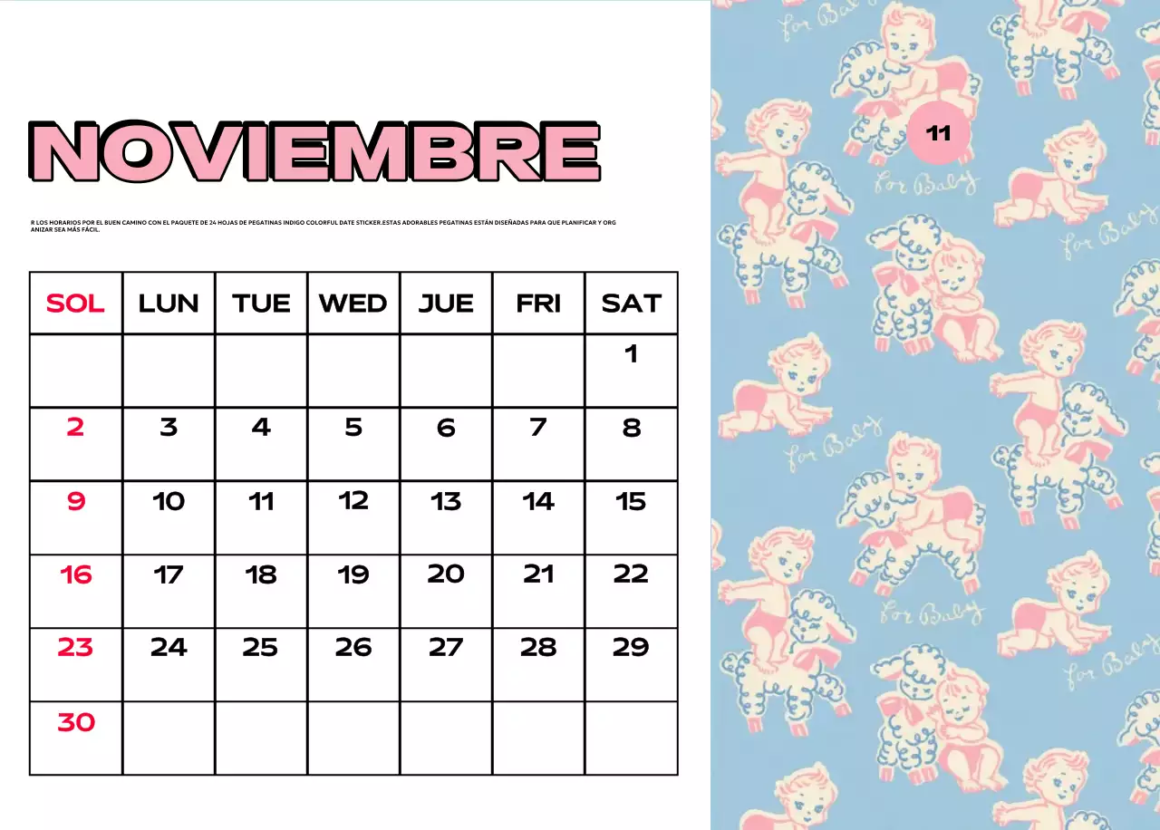 Coloridos calendarios con diversas ilustraciones retro