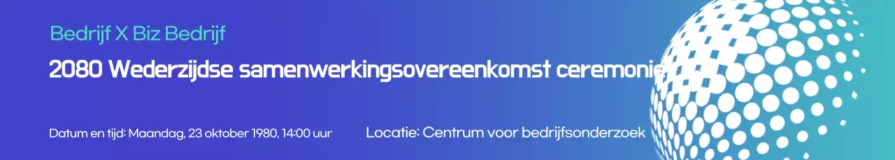 Een eenvoudige aankondiging van een zakelijke overeenkomst in paars en mint