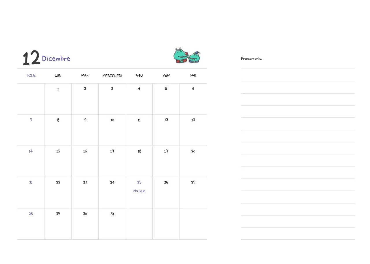 Un calendario con un simpatico concetto di illustrazione di Ago