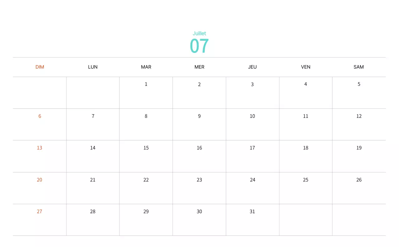 Calendrier du Nouvel An avec illustrations chaleureuses