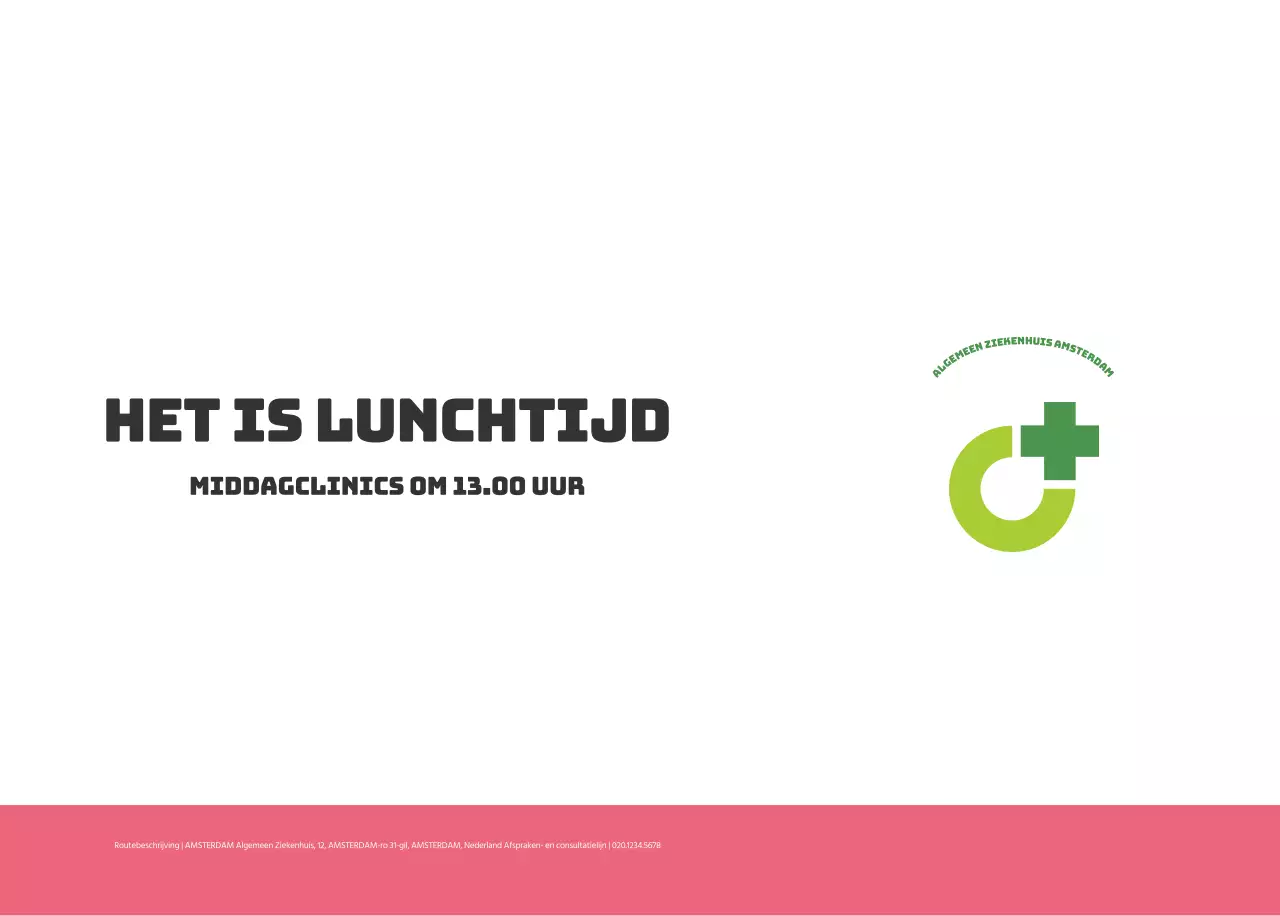 Een feestelijk ziekenhuis met illustraties met gezondheids- en gezinsthema's en kleurrijke accenten