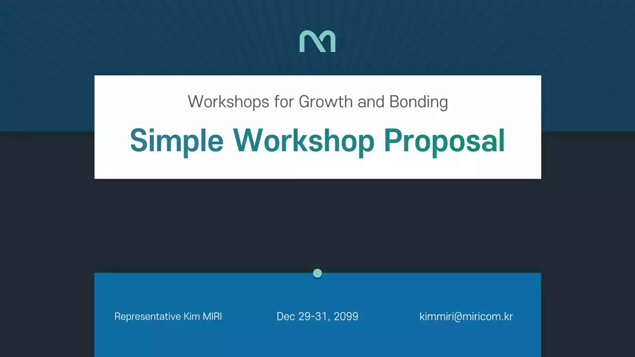 Blue Simple Workshop Proposal Guideline Presentation