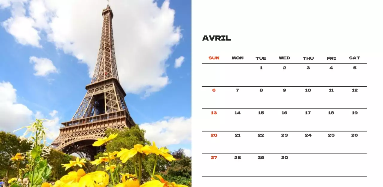 Calendrier de nettoyage des photos du ciel