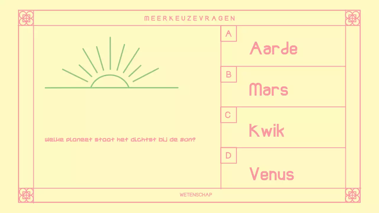 Schattige Roze Oosterse Quiz Layout