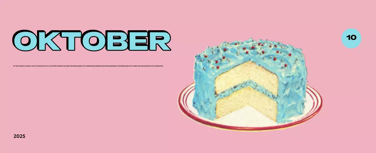 Bunte Kalender mit einer Vielzahl von Retro-Illustrationen