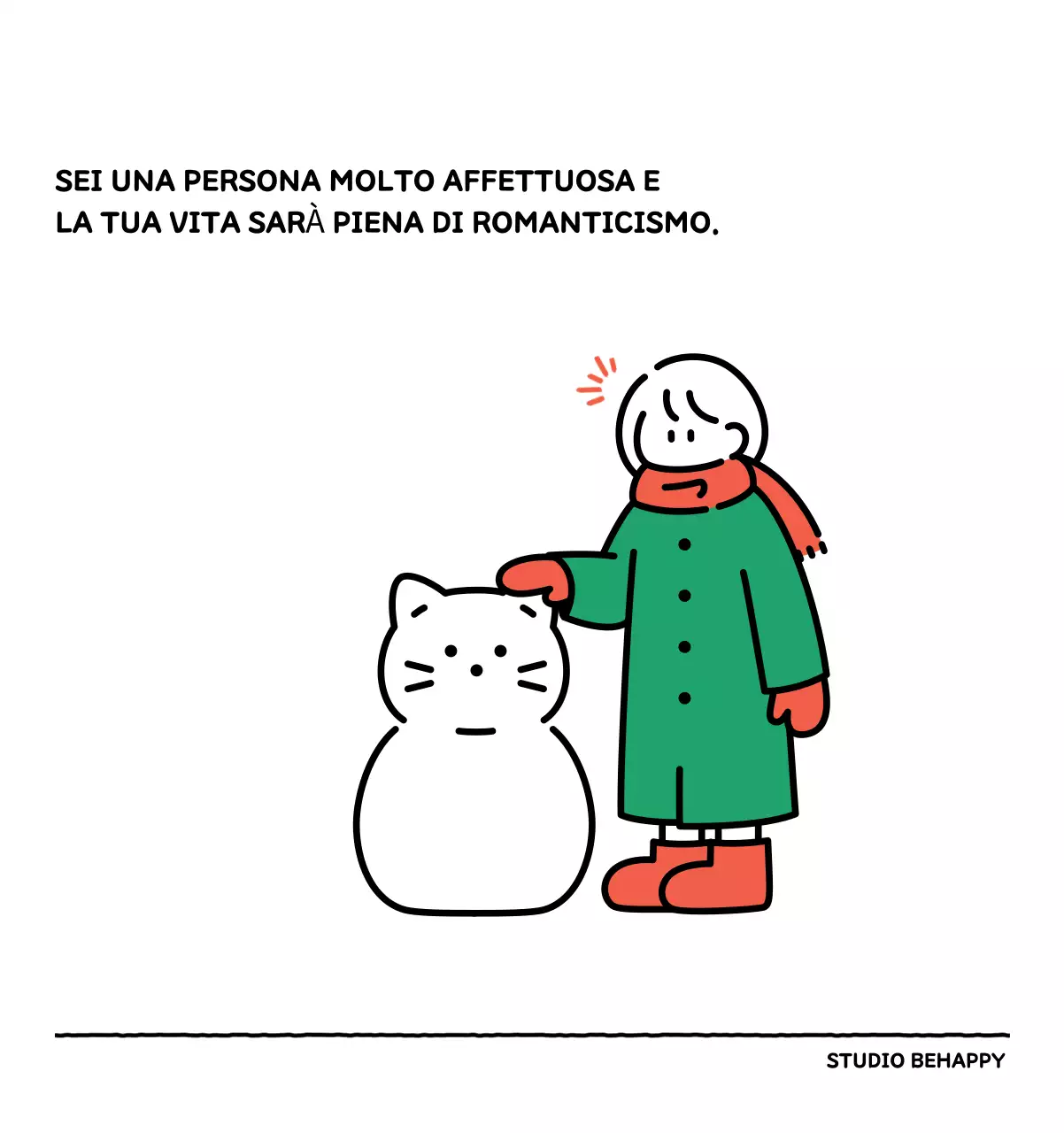 Calendario illustrato con un grazioso stile di linee