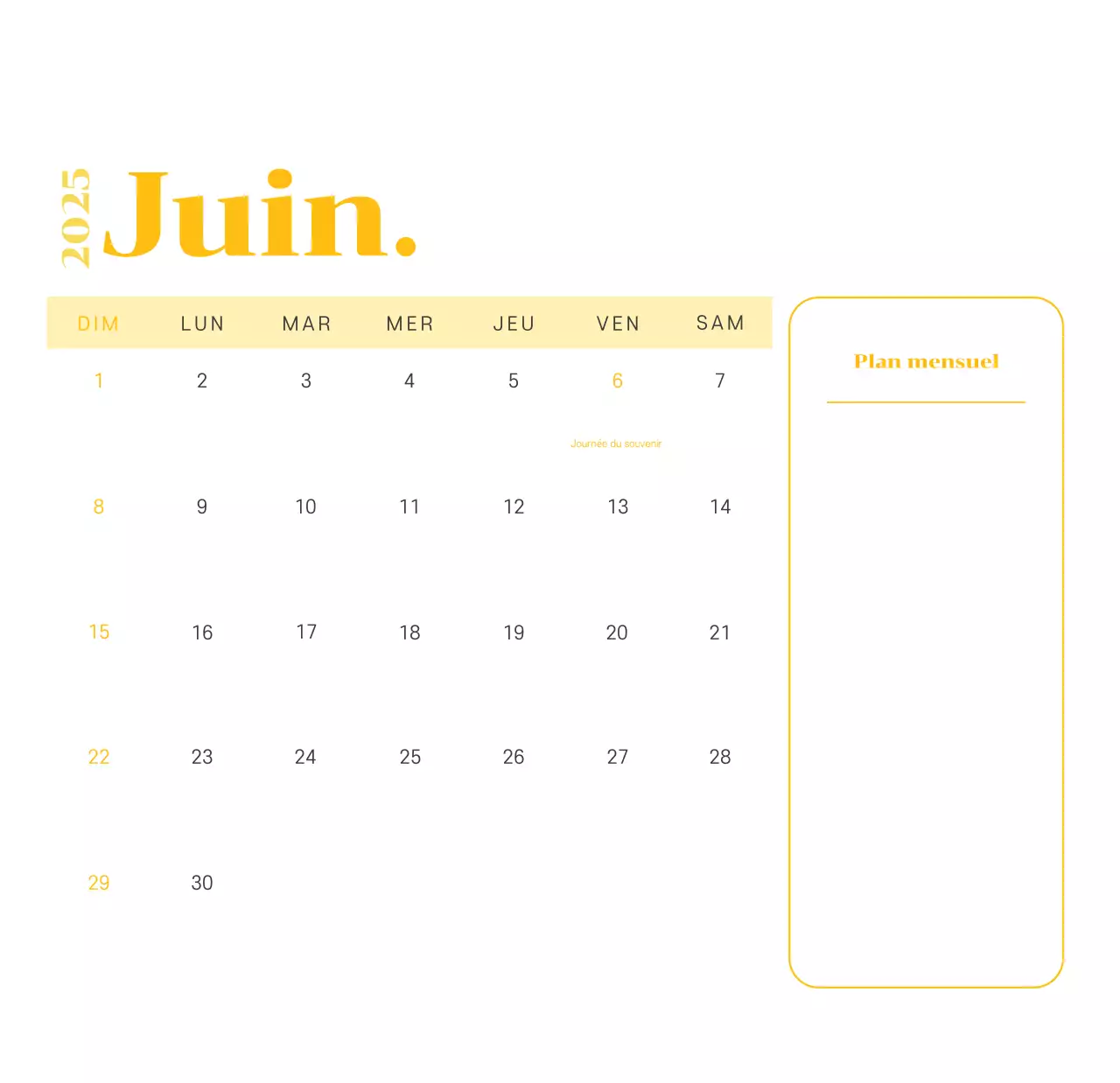 Calendrier avec illustrations de jeunes sur fond jaune-vert