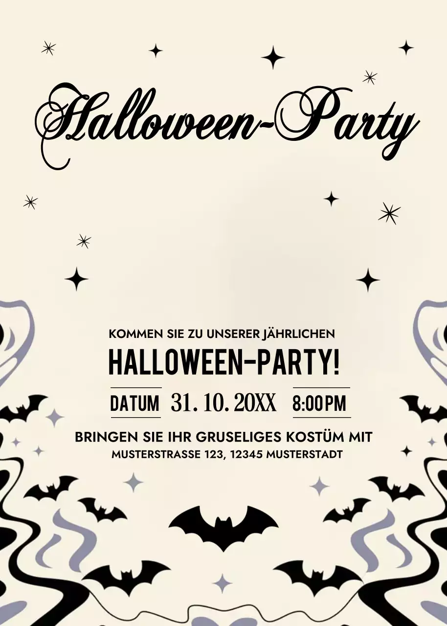 beige vintage Halloween Einladung